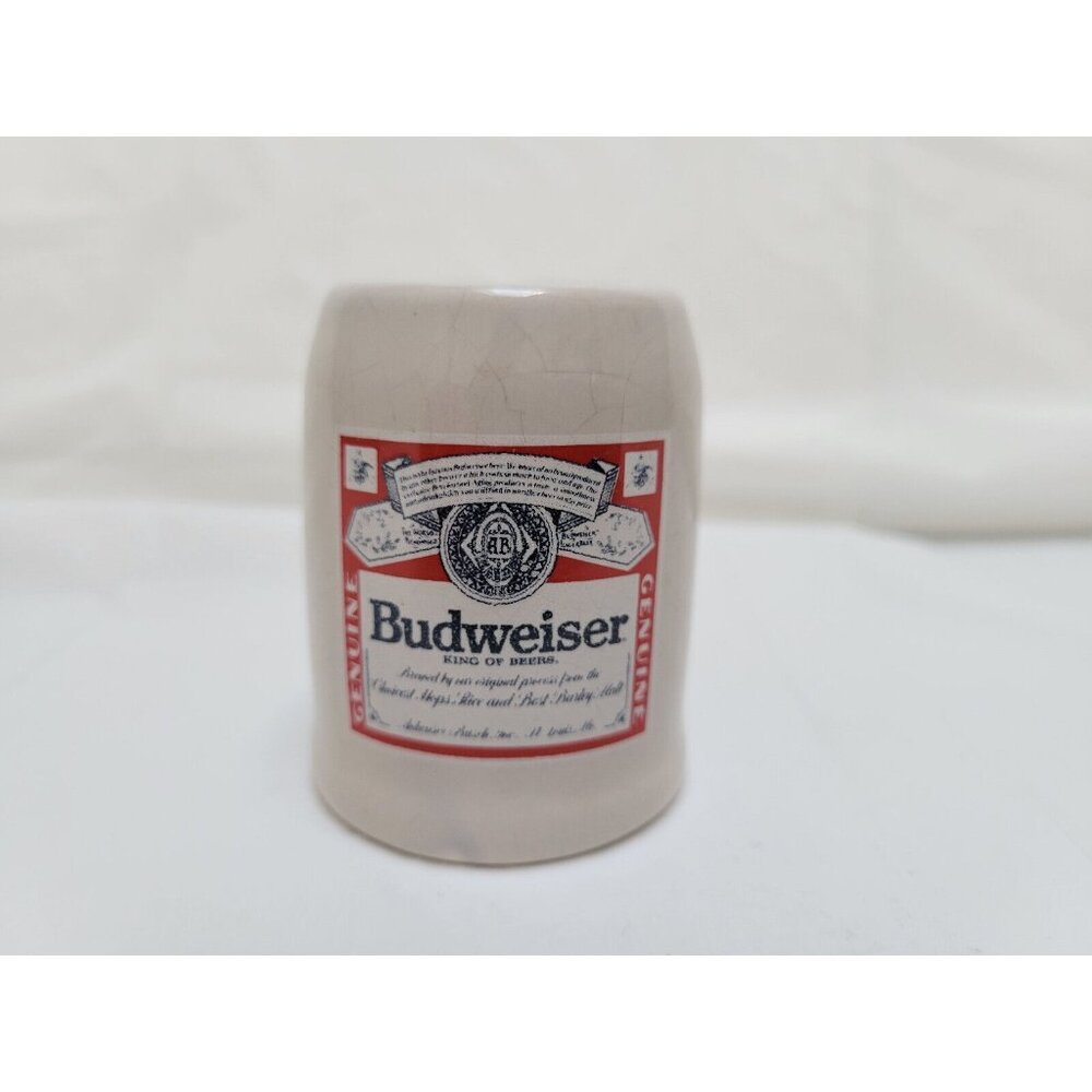 Vintage Budweiser Bud Beer Stein Mug Stoneware 2.5" Ceramic